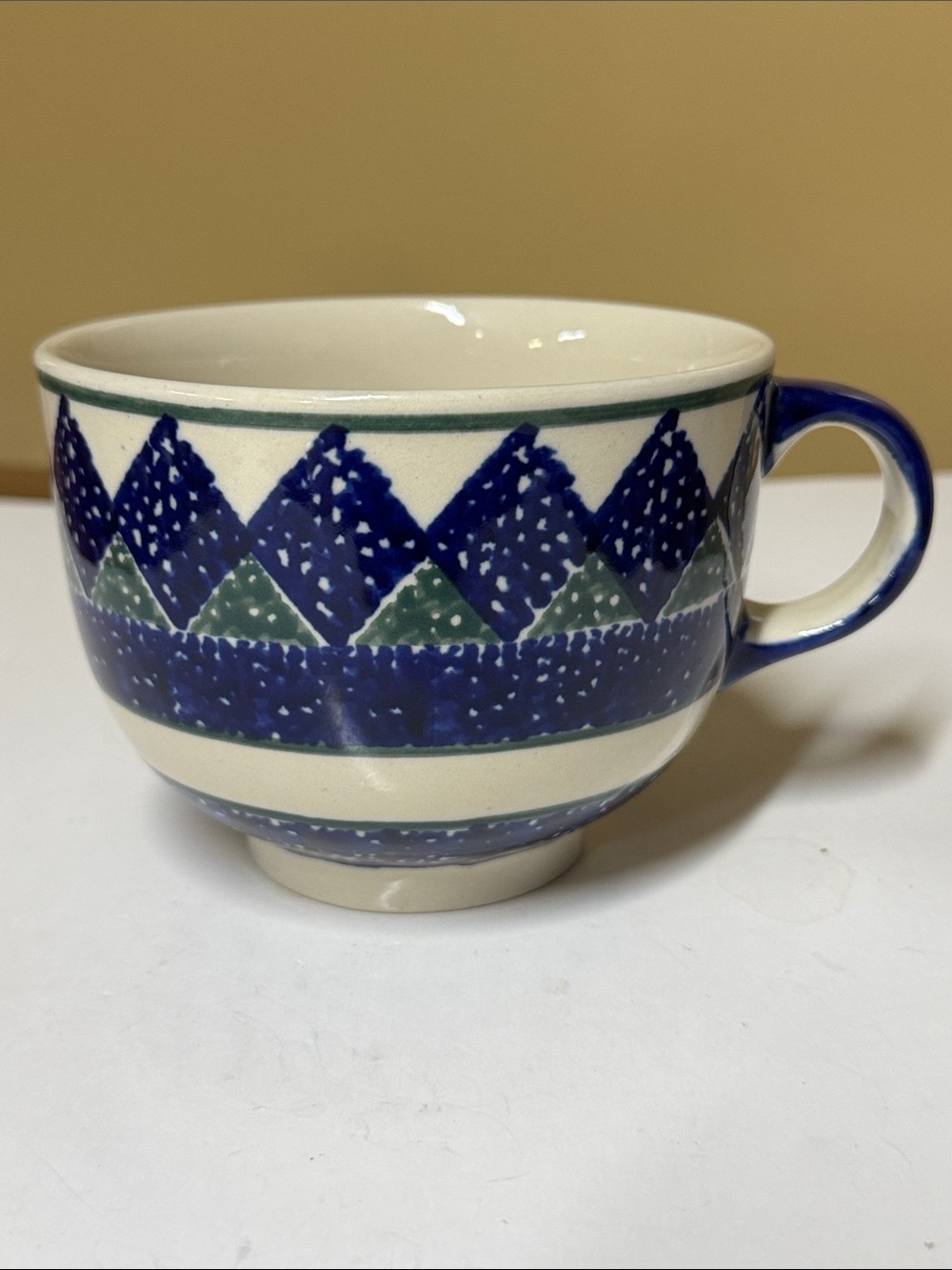 Boleslawiec Handmade Polish Pottery Ceramic Over-sized Coffee/Soup Mug 22 Oz